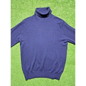 State Cashmere Turtleneck Sweater Pullover Navy (Women's Medium)